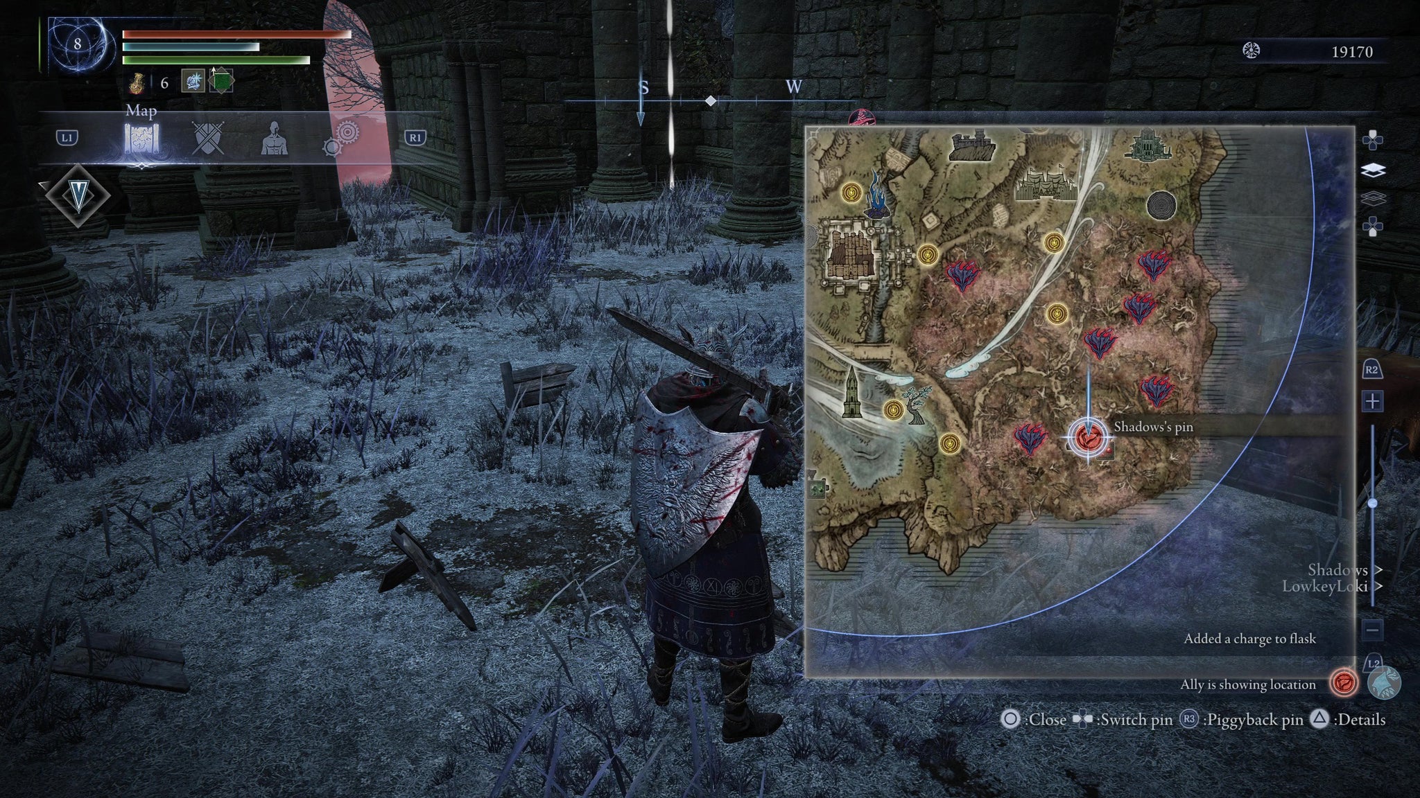 The starting location of the Rotted Woods reward icon in Elden Ring: Nightreign. - 4