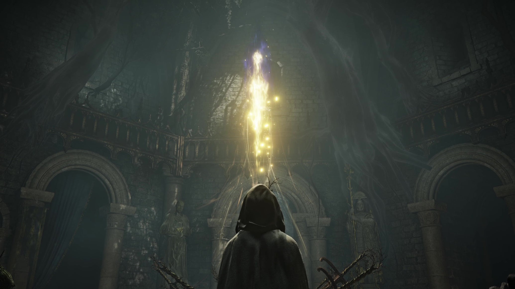 The Priestess standing before the Grace in the Roundtable Hold in Elden Ring: Nighreign. - 1