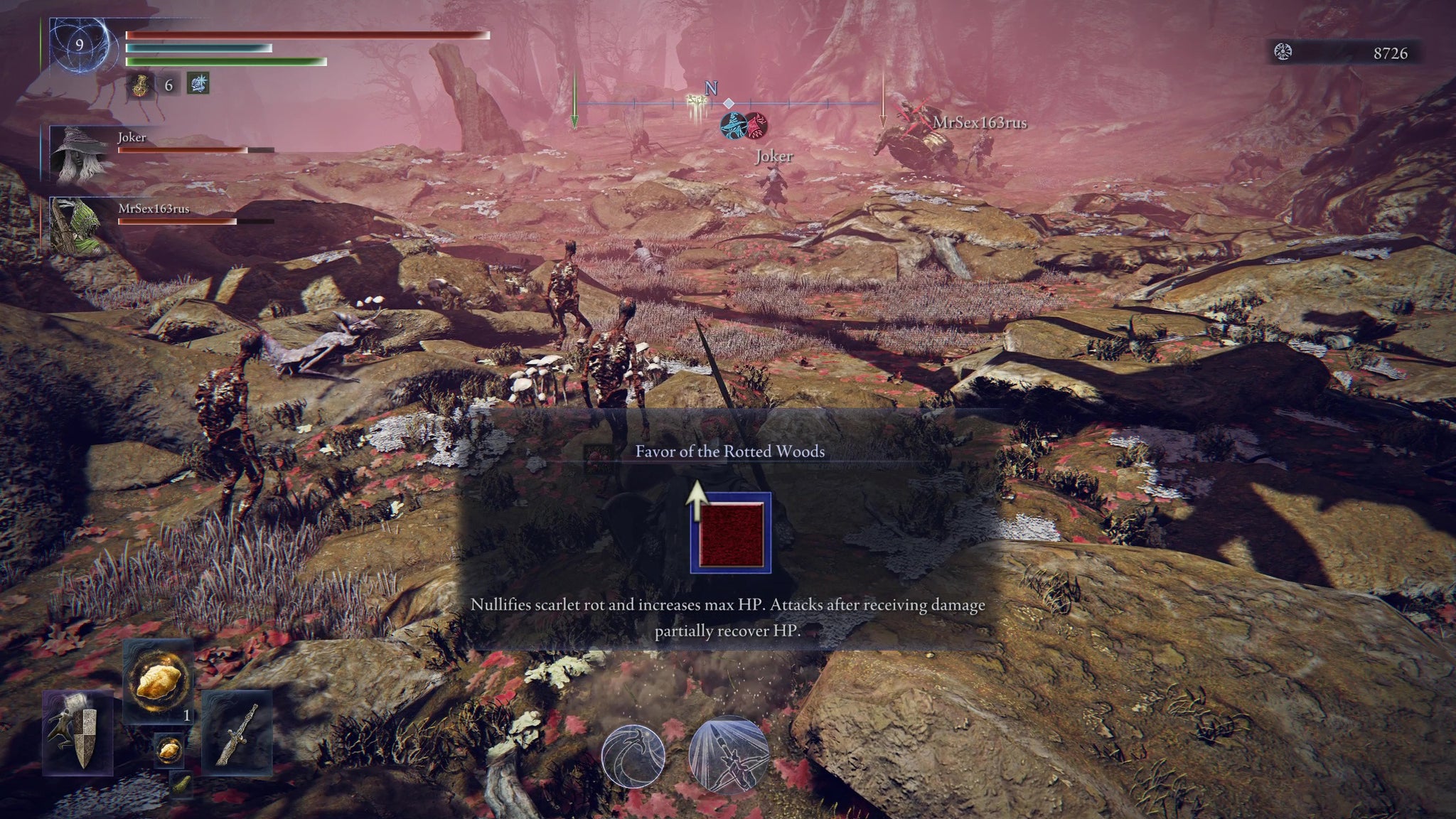 The Rotted Woods reward description in Elden Ring: Nightreign. - 6