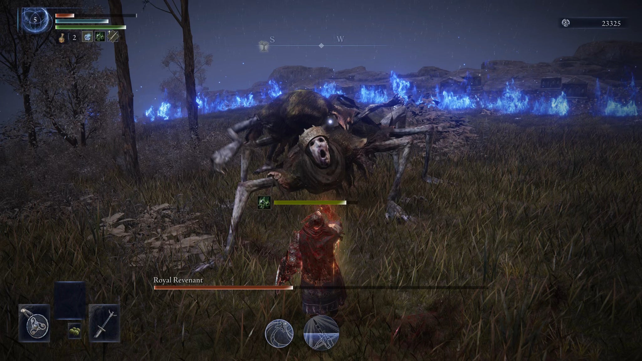 The player in Elden Ring: Nightreign faces a Royal Revenant boss as the final challenge of that day in their Expedition run. - 21