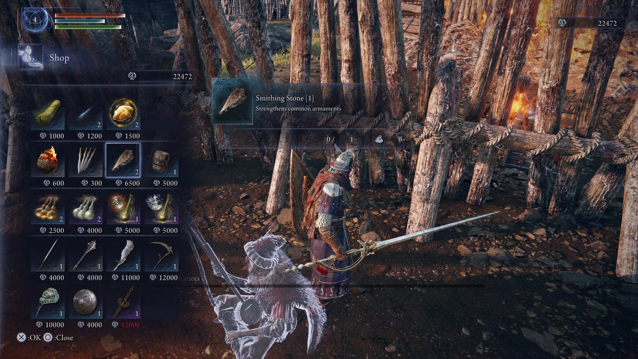 A merchant selling Smithing Stone 1 in Elden Ring Nightreign. - 4