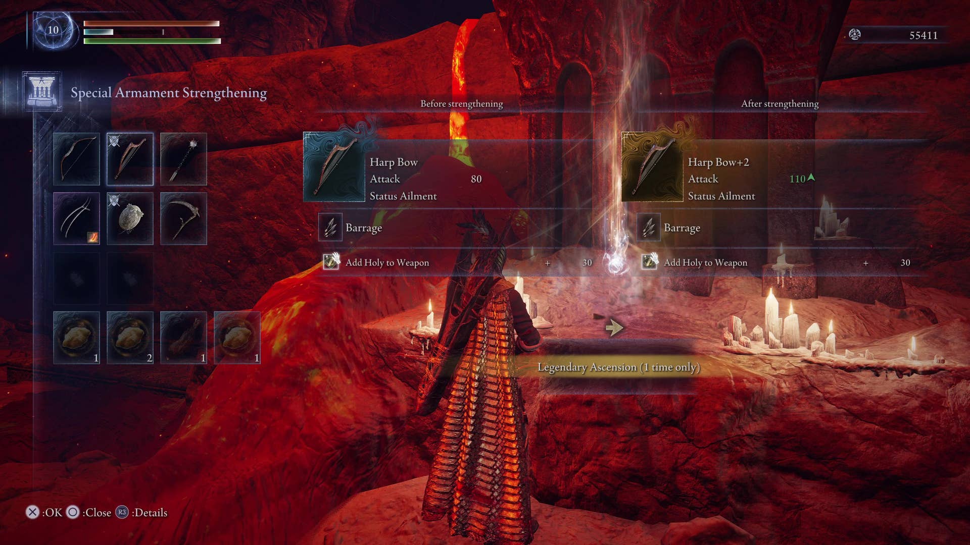Climbing the harp bow to the legendary quality of the crater of Eldenling: nightreign.