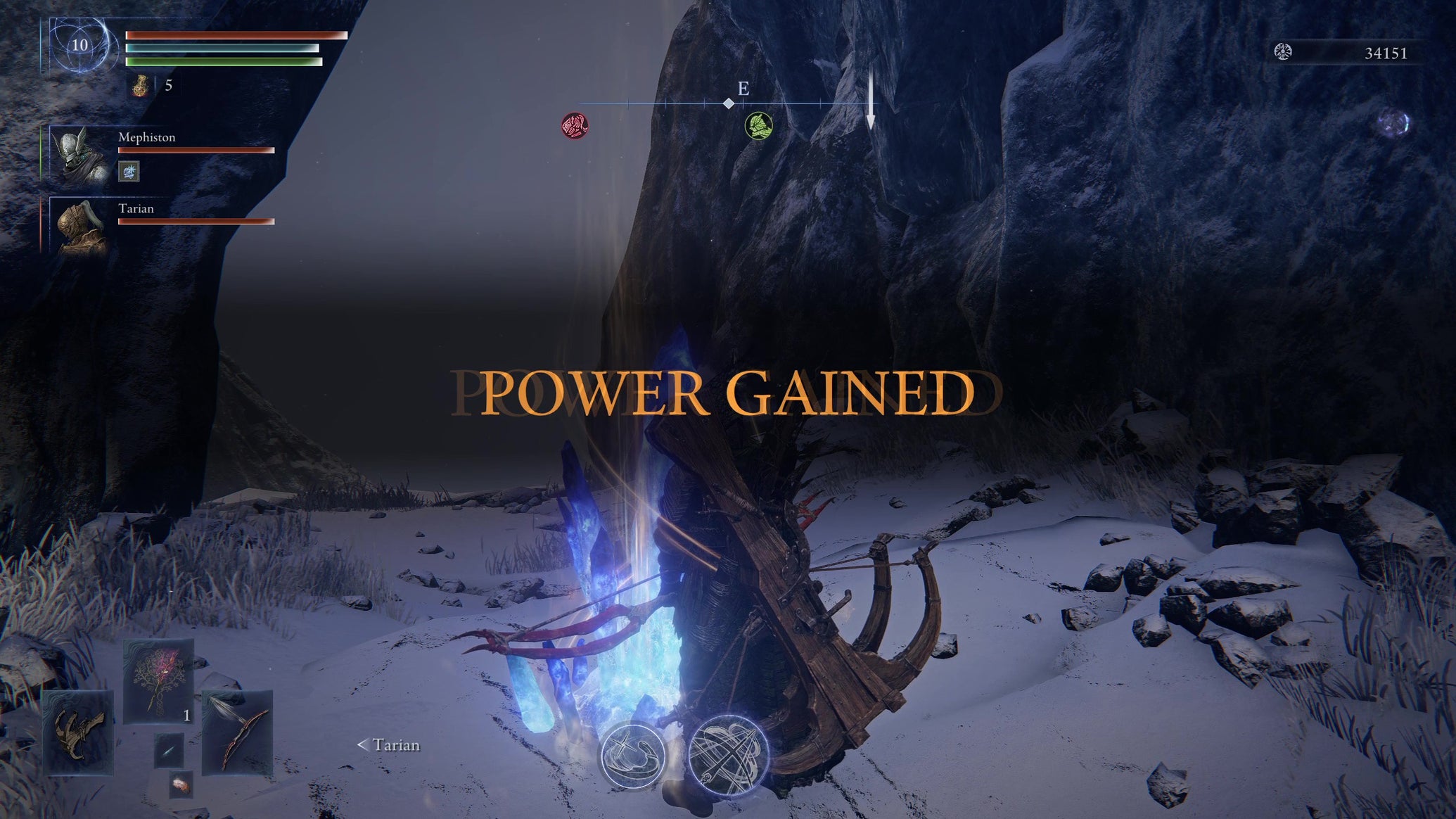 The Power Gained text from The Mountaintop reward in Elden Ring: Nightreign. - 1