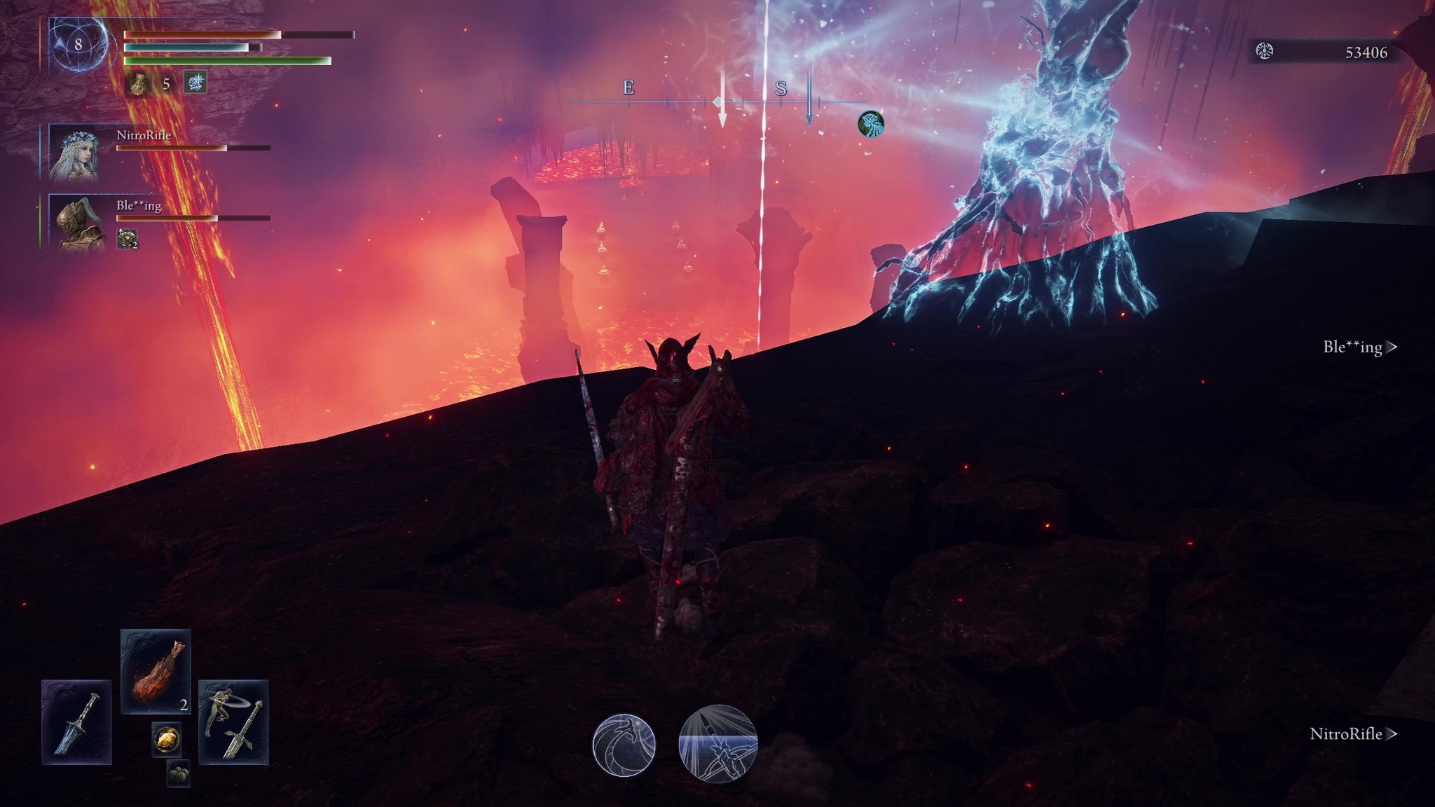 Wylder looking toward the bottom of The Crater in Elden Ring: Nightreign. - 5