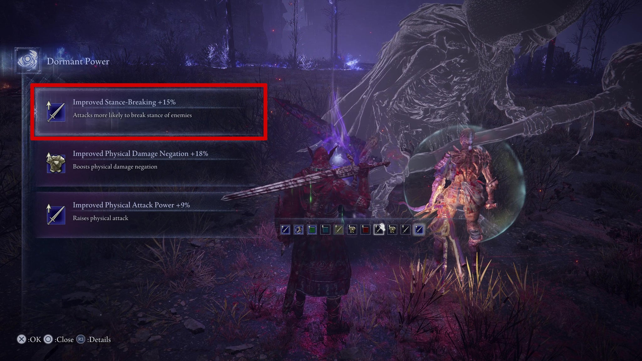 Wylder with the option to get a stance break buff in Elden Ring: Nightreign. - 7