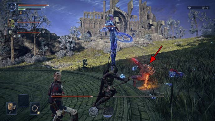 La duquesa a punto de usar la reestima en un Wylder Ultimate en Elden Ring: Nightreign.