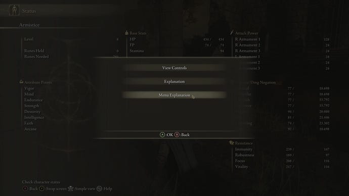 Step 4 of the Elden Ring pause exploit: menu options list.