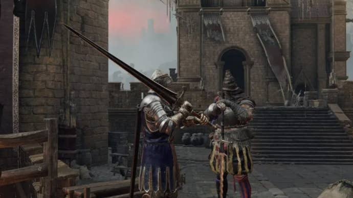 elden ring player and crier at redmane castle