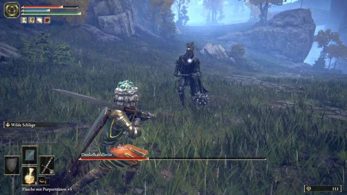 elden ring player and the nights cavalry enemy