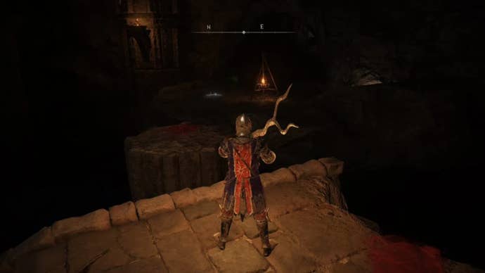 elden ring player at jumping point in highroad caves