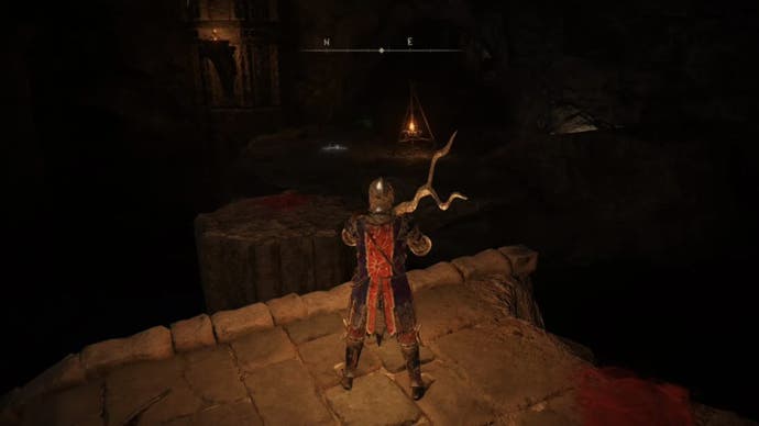 elden ring player at jumping point in highroad caves