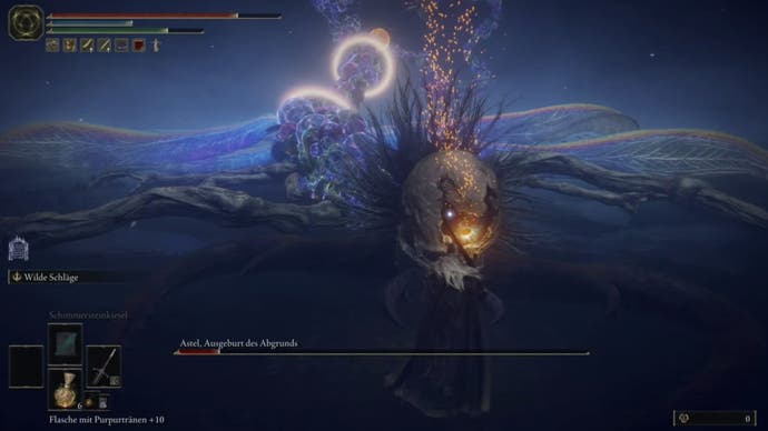 elden ring player attacking aster's head with a sword while they're downed