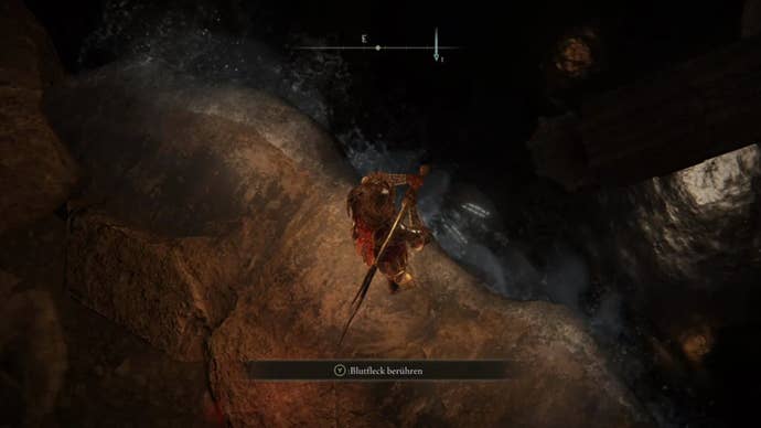 elden ring player by waterfall in highroad cave