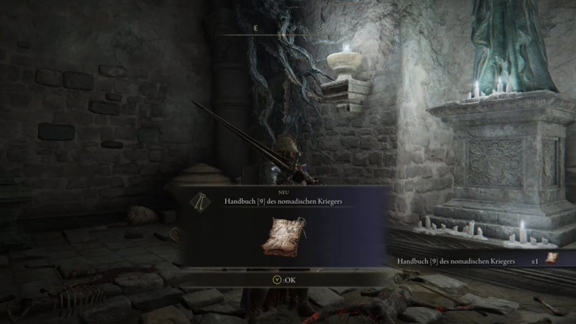 elden ring player collecting Nomadic Warrior&rsquo;s Handbook 9