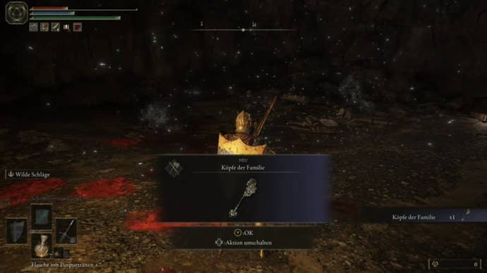 elden ring player collecting family heads flail