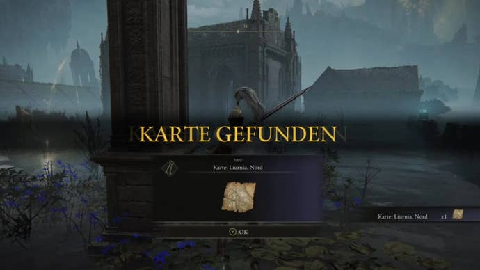 elden ring player collecting north liurnia map piece