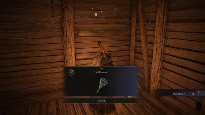 elden ring player collecting troll hammer in old altus tunnel