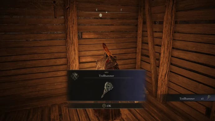 elden ring player collecting troll hammer in old altus tunnel