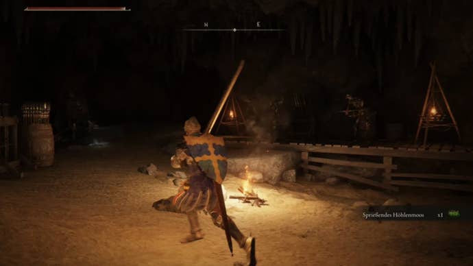 elden ring player dodging ranged skeleton in sages cave