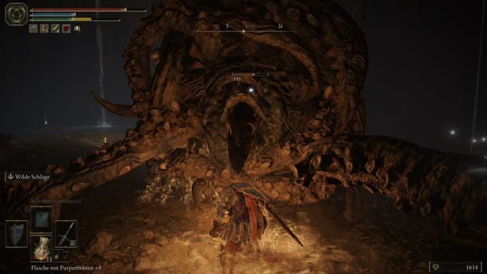 Elden Ring Player faces a giant Earth Octopus enemy in Gael's Tunnel