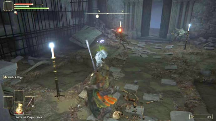 elden ring player facing murkwater catacombs enemy