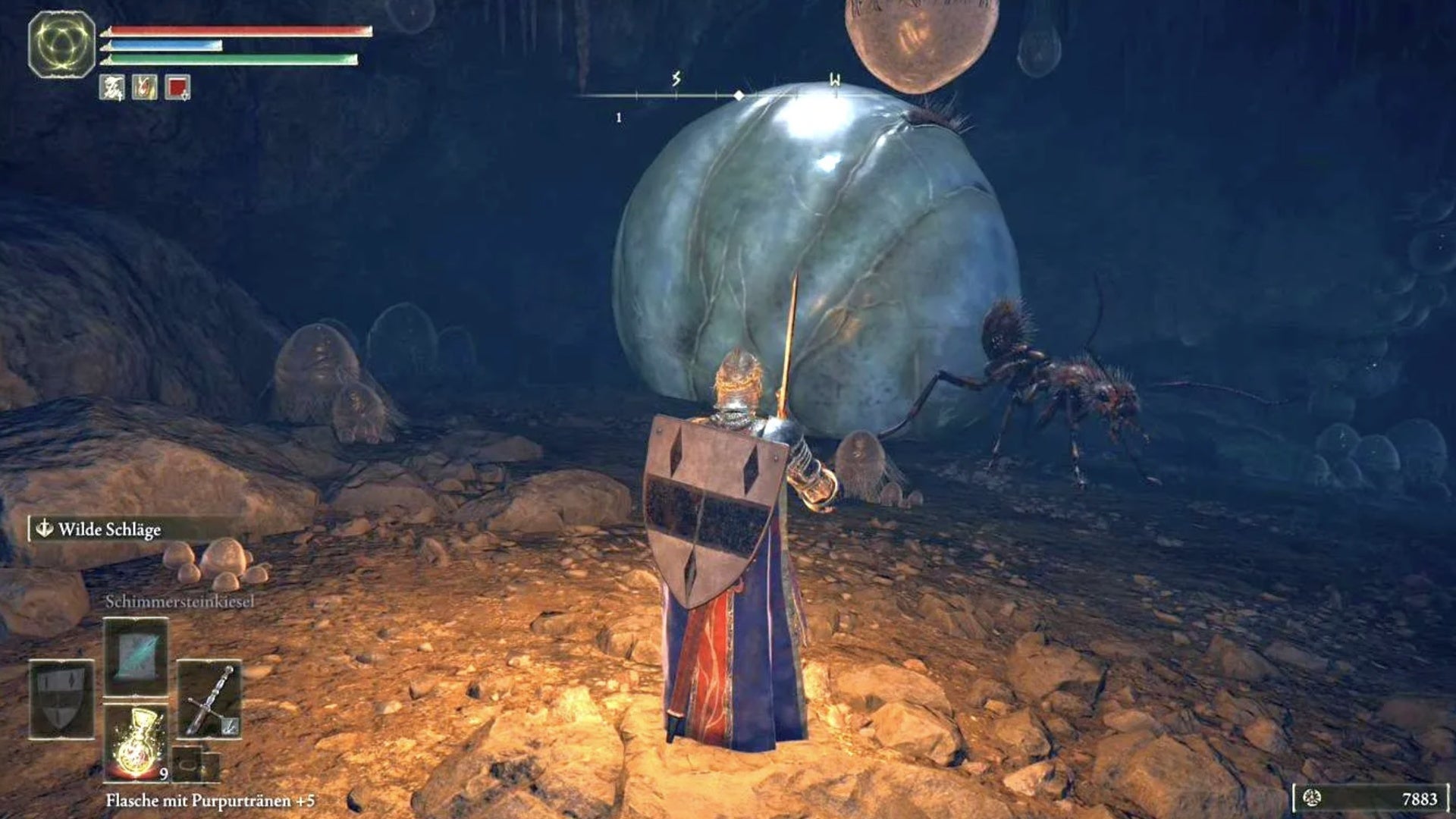 elden ring player facing queen ant