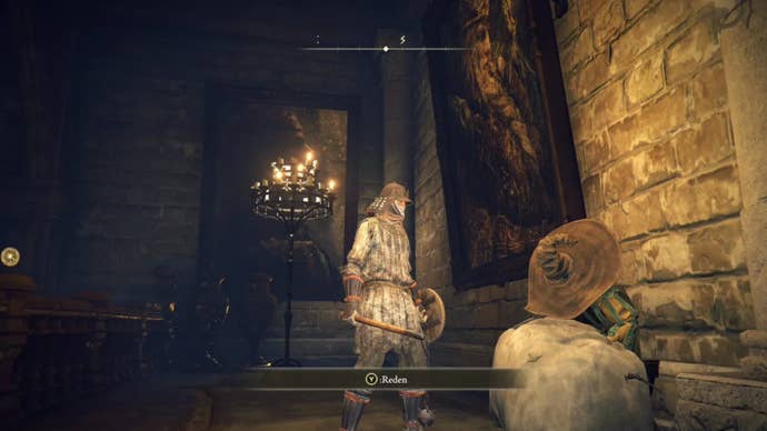 elden ring player facing sleeping rogier