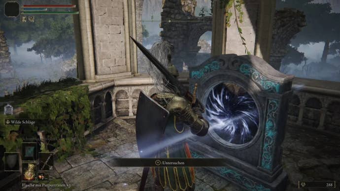 elden ring player facing teleporter portal