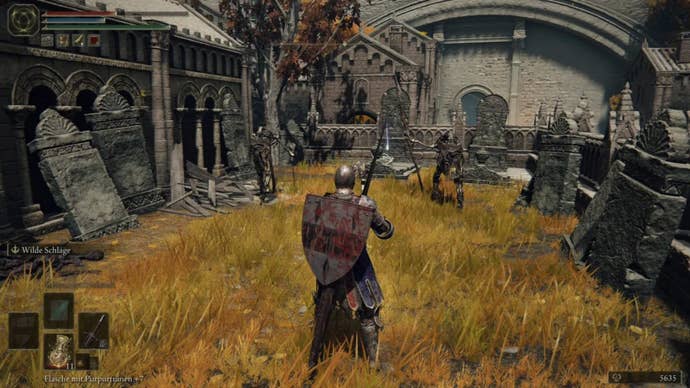 elden ring player facing undead guards in lynell capital