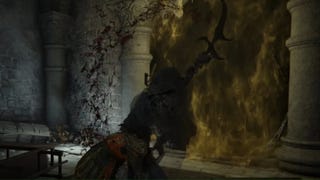 elden ring player fighting black knife assassin boss