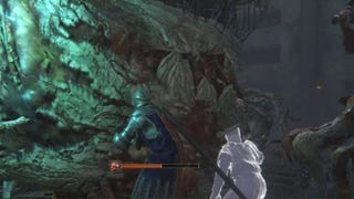elden ring player fighting putrid tree spirit boss