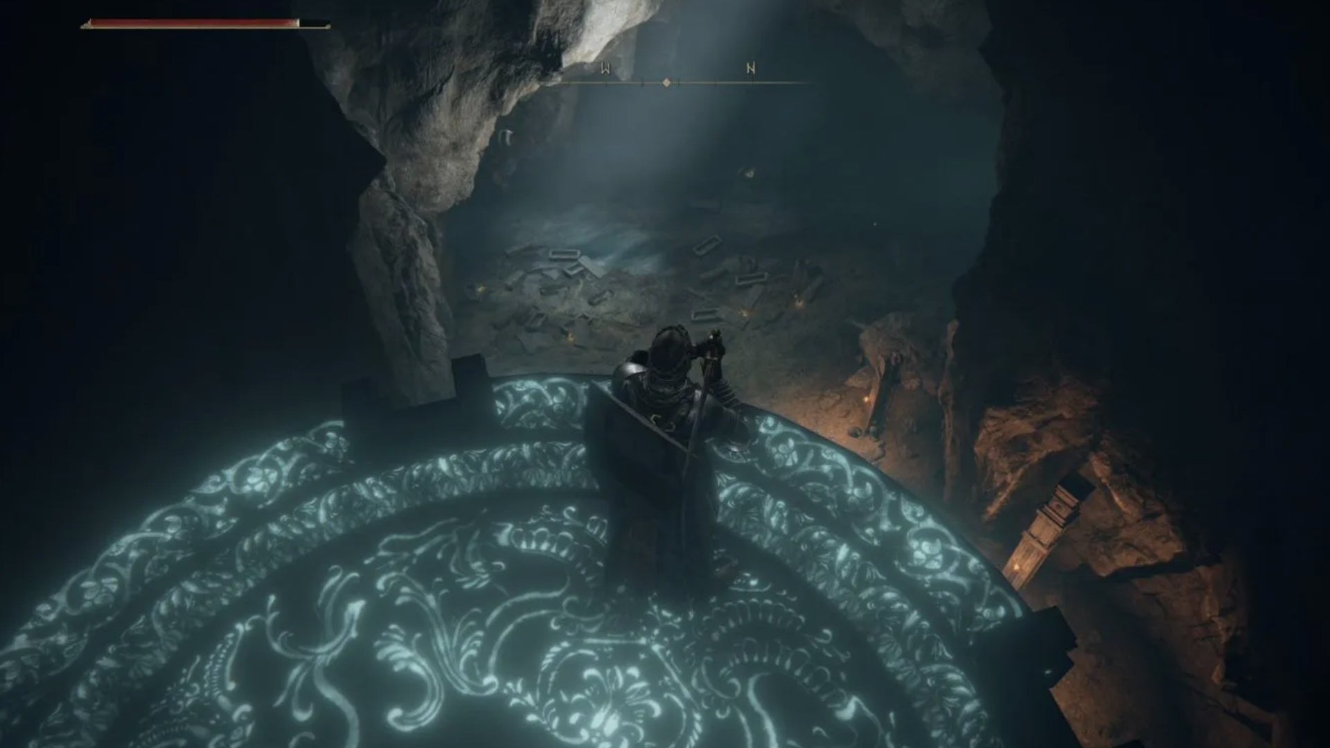 elden ring player going down in ainsel river well lift