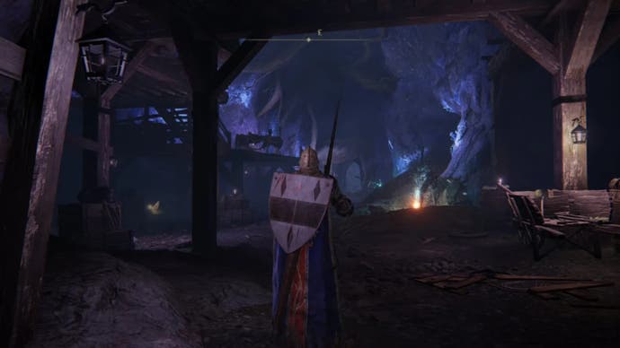 elden ring player in large cavern inside altus tunnel