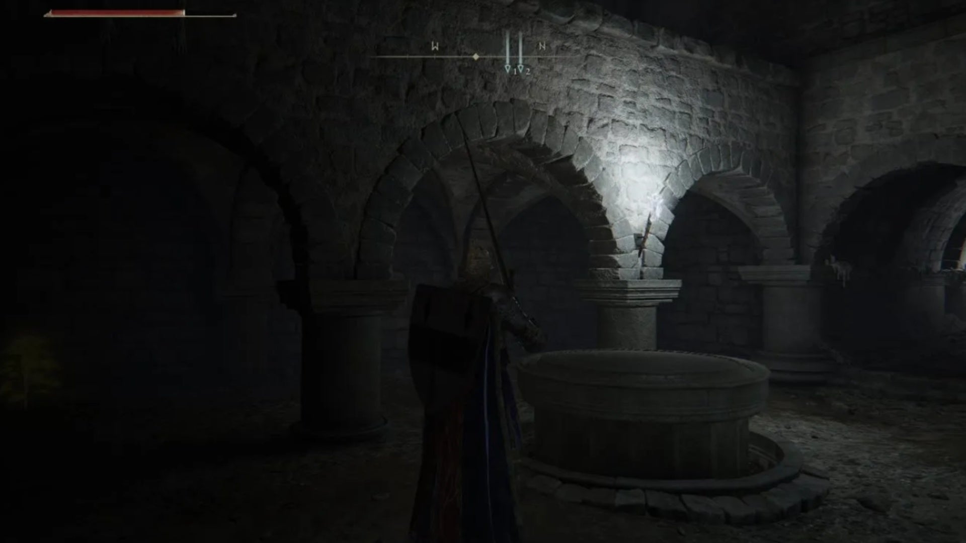 elden ring player in tombsward catacombs corridor