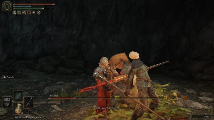elden ring player stabbing patches in murkwater cave