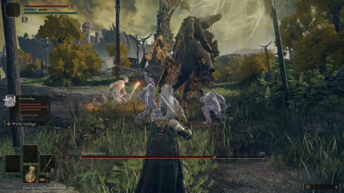 Elden Ring Player using the incantation on the Sentinel Tree