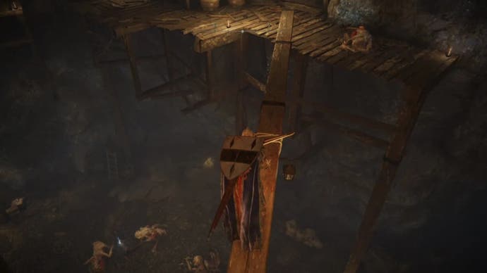 elden ring player walking on beam in morne tunnel