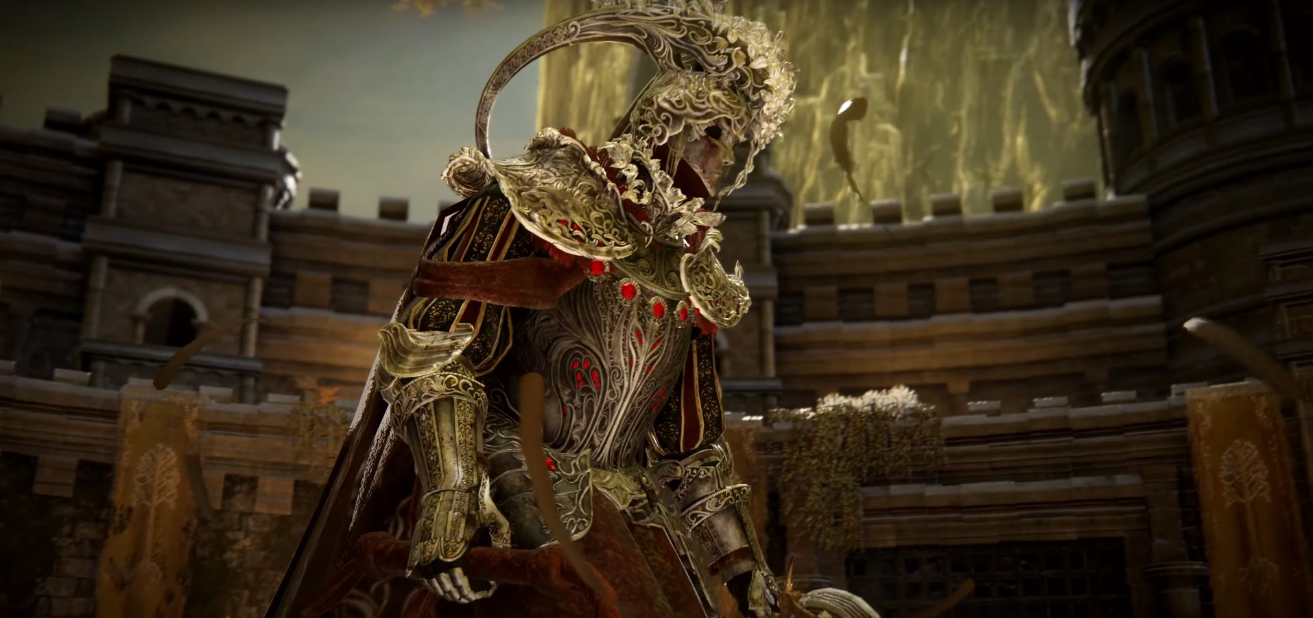 A person in fancy gear in Elden Ring&rsquo;s new free PvP update.