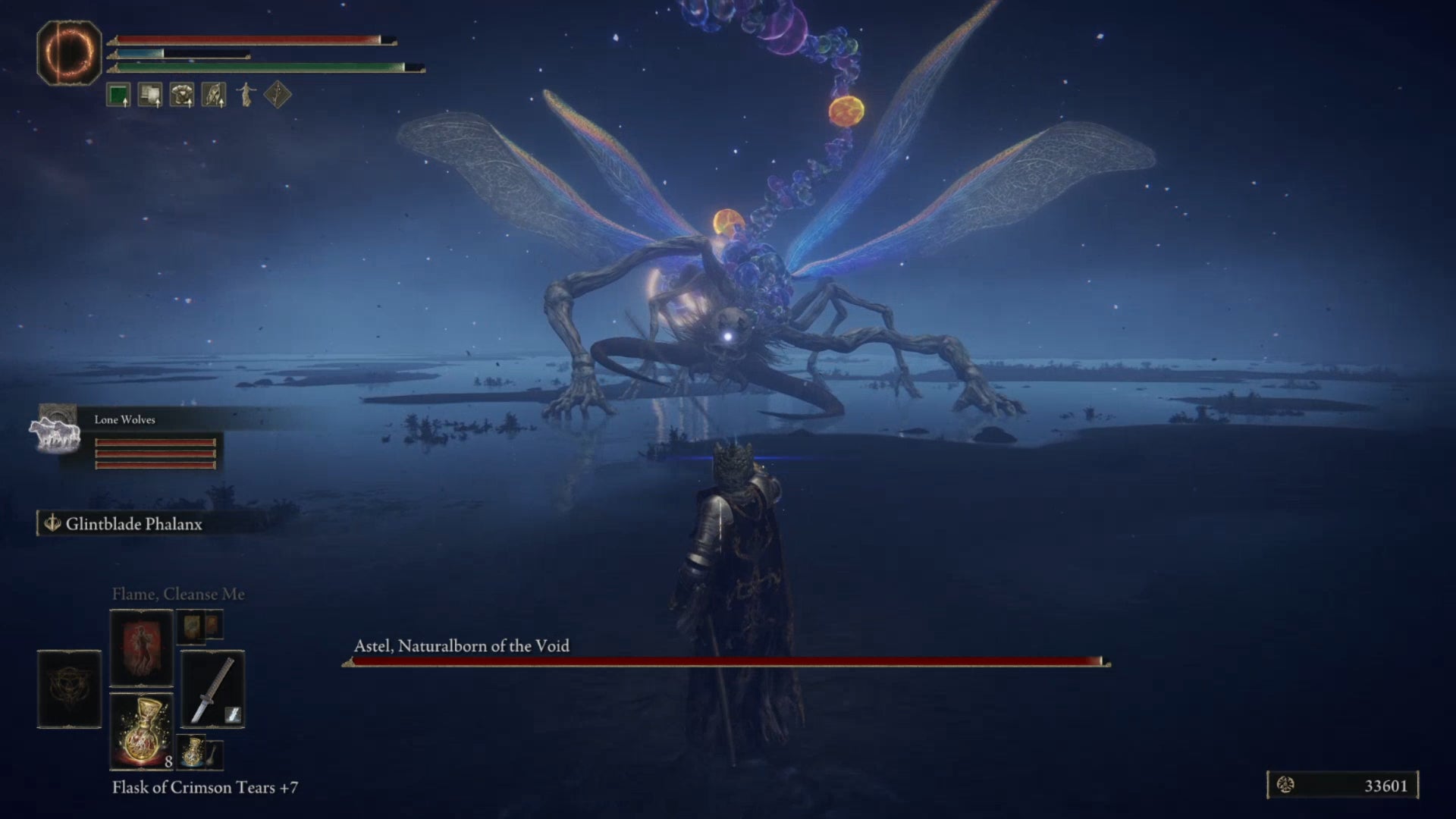 The player in Elden Ring fights the boss Astel, Naturalborn of the Void. - 17