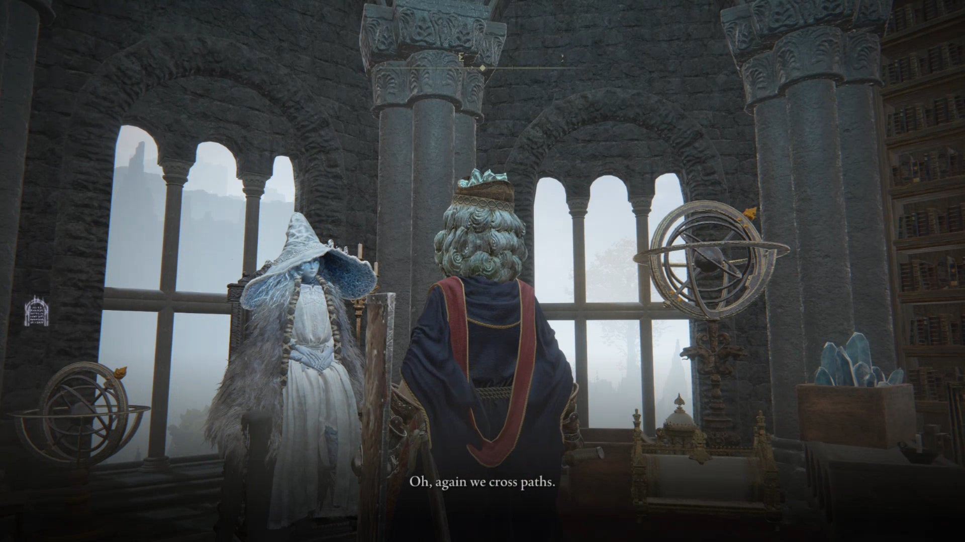 The player speaks to the witch Ranni in Elden Ring. - 8