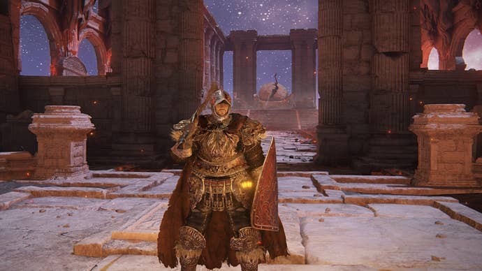 An Elden Ring Tarnished standing outside the room containing Miquella’s egg