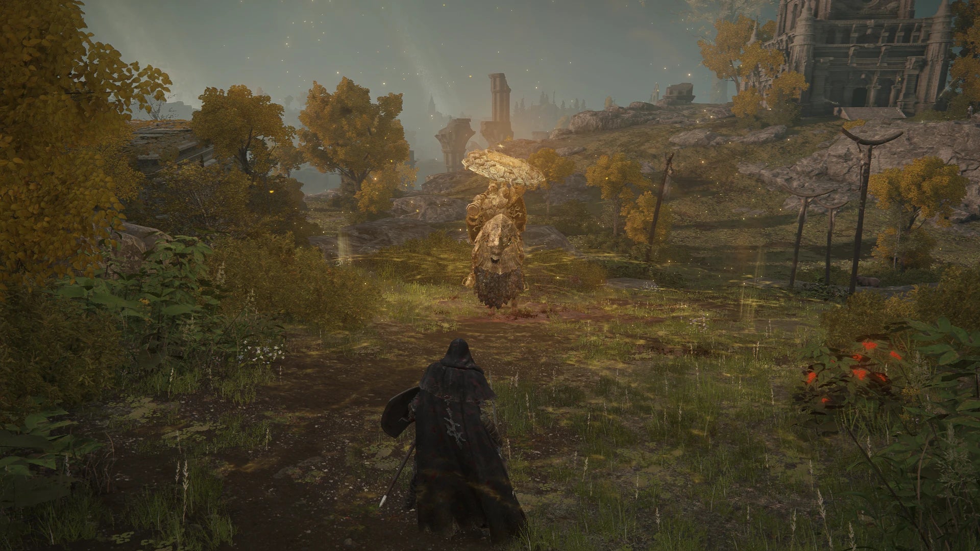 The player in Elden Ring Reforged faces down a Tree Sentinel boss. - 11