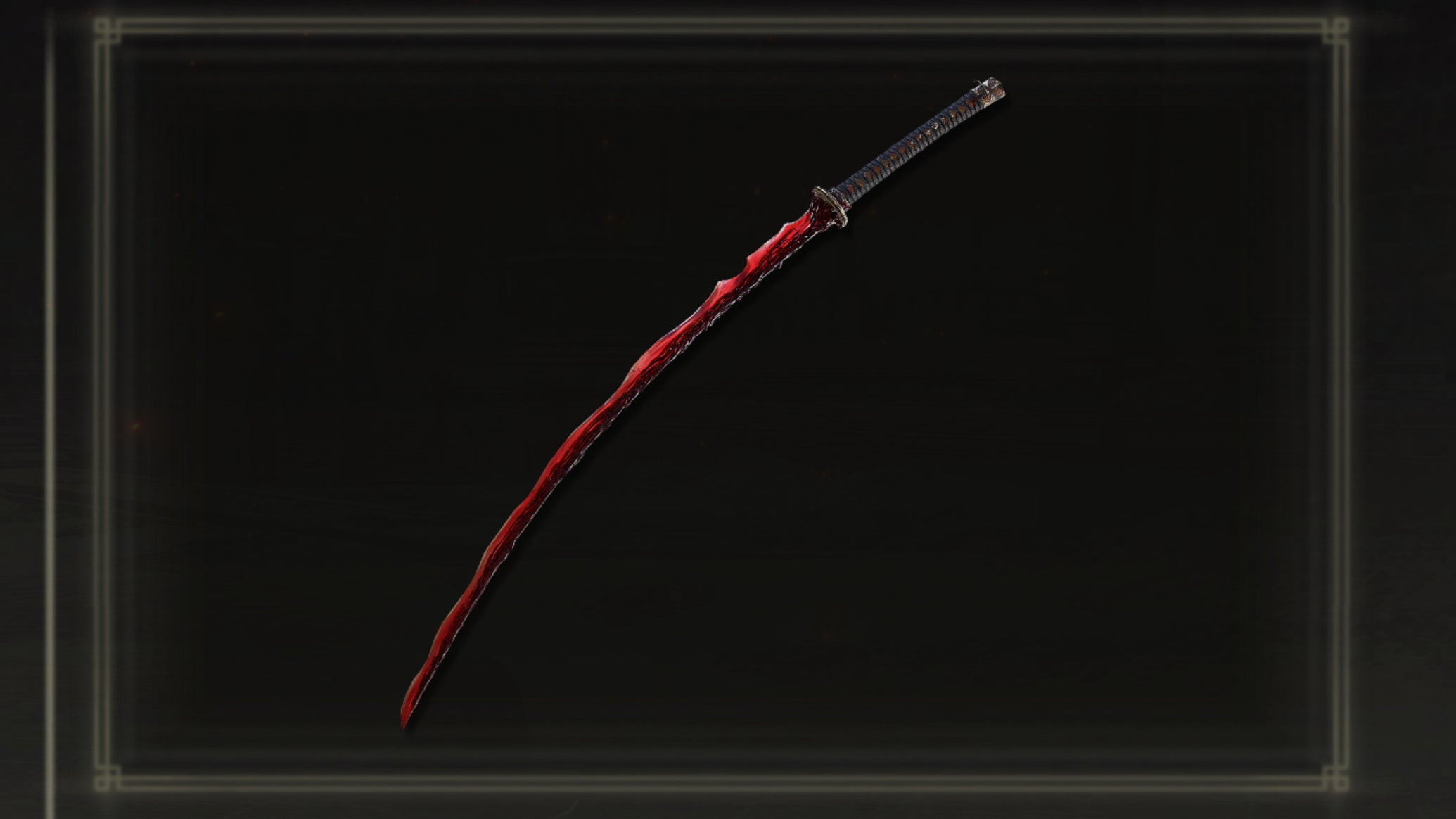 A close-up of the in-game image of the Rivers Of Blood Katana in Elden Ring. - 1