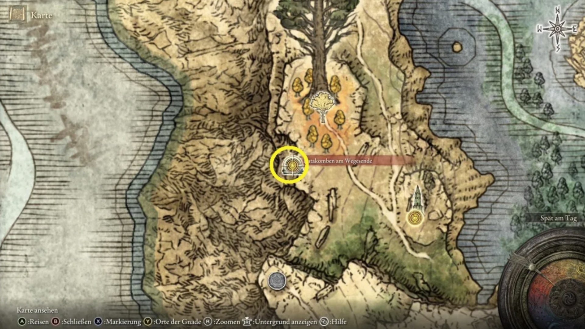 elden ring roads end catacombs map location