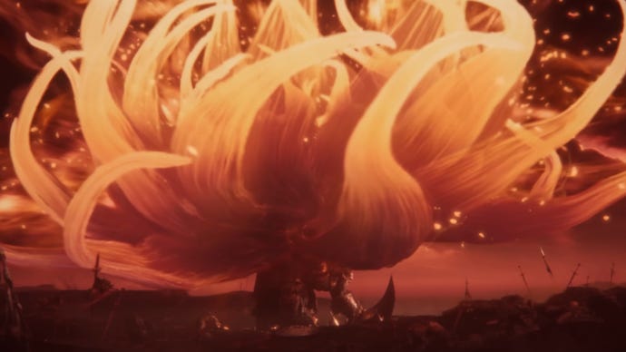 The Scarlet Bloom during the fight against Malenia and Radahn in Elden Ring.