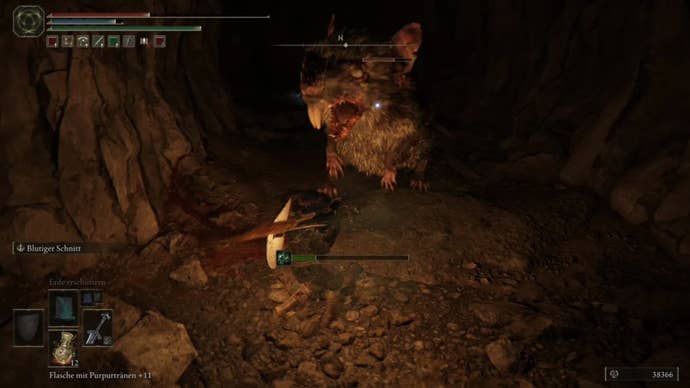 elden ring seethewater cave gigantic rat enemy