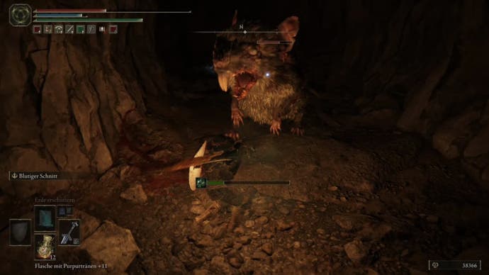 elden ring seethewater cave gigantic rat enemy