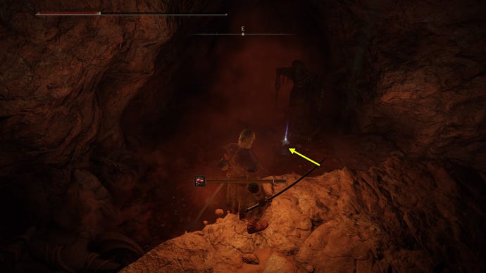 Screenshot of where to find the Serpent Bow in Elden Ring.