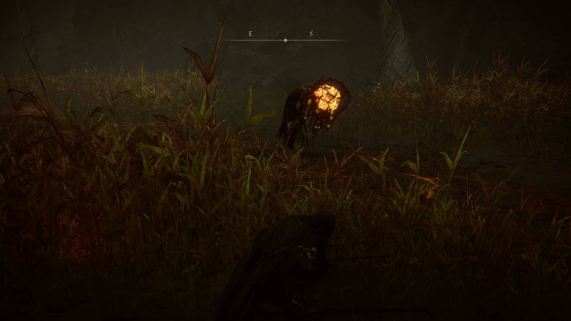 The Tarnished sneaking past a Wormface in the Abyssal Woods in Elden Ring Shadow of the Erdtree. - 1