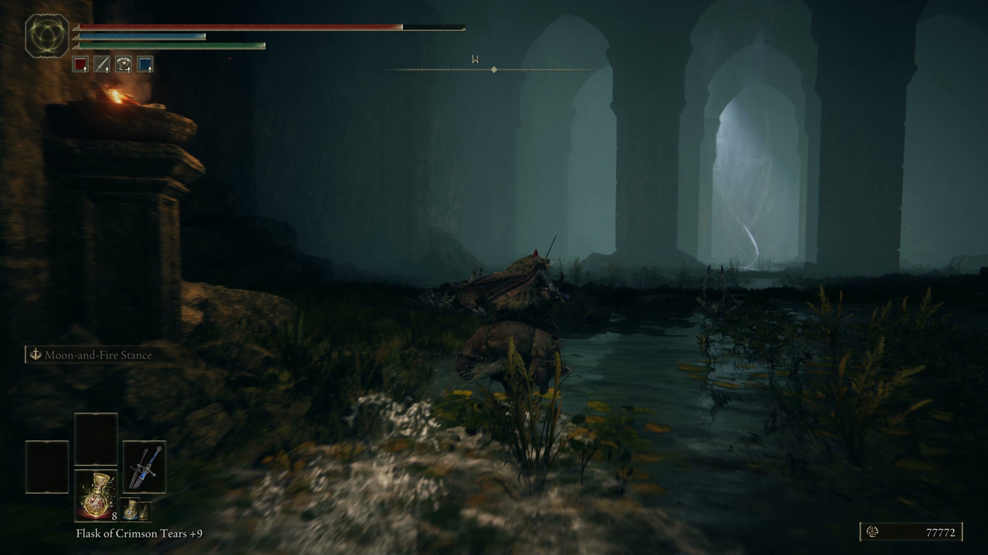 The Tarnished riding Torrent through the Ancient Ruins of Rauh in Elden Ring Shadow of the Erdtree. - 7